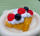 Detailed Croissant With Cream And Berries Food Squishies