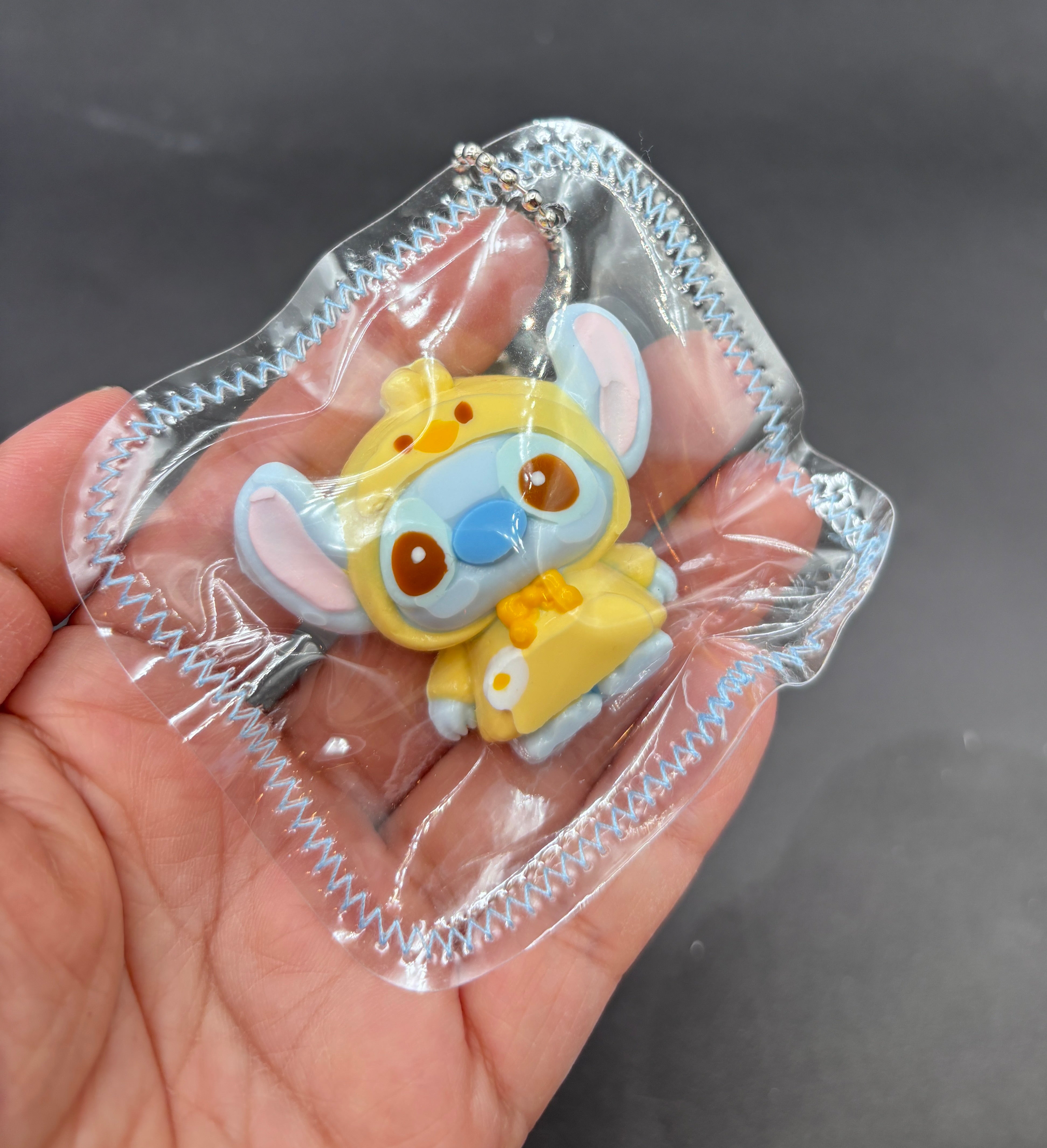 Stitch with a duck hoodie cute mini taba keychain