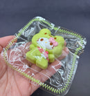 Keychain mini/small kitty with a frog overall taba cute