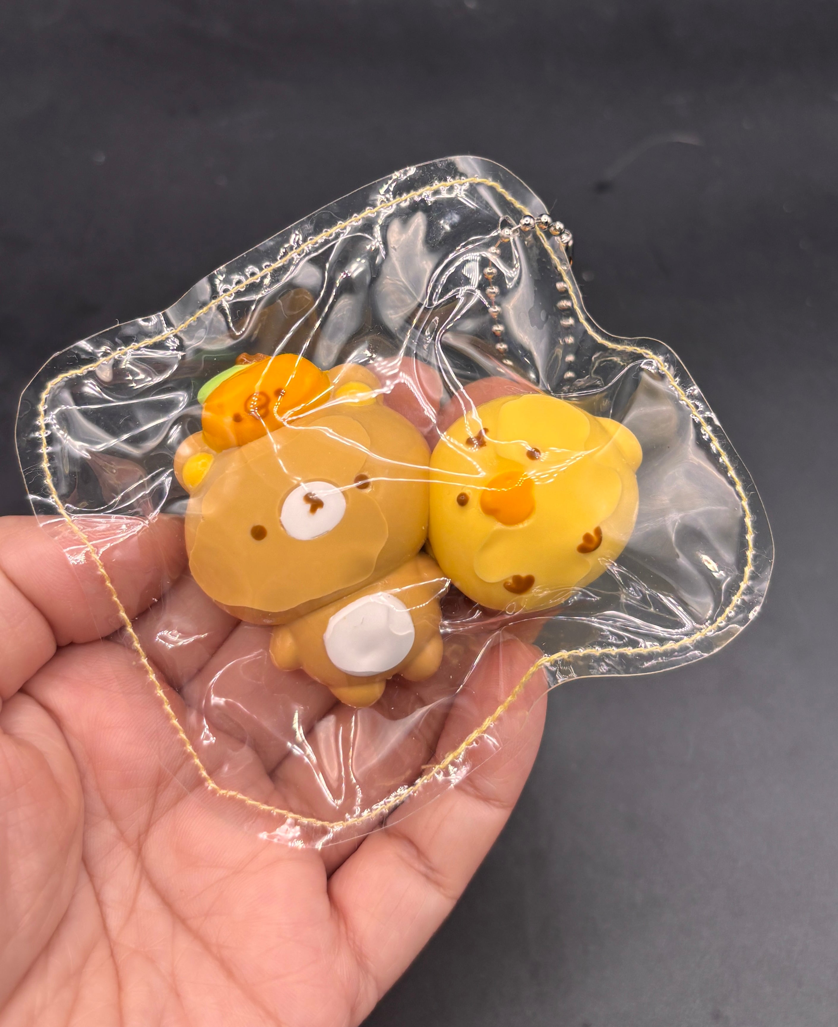 Mini keychain Rilakkuma and chick set  taba squishy