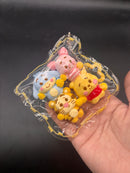 Pack of 4 Honey bear family mini taba squishy cute