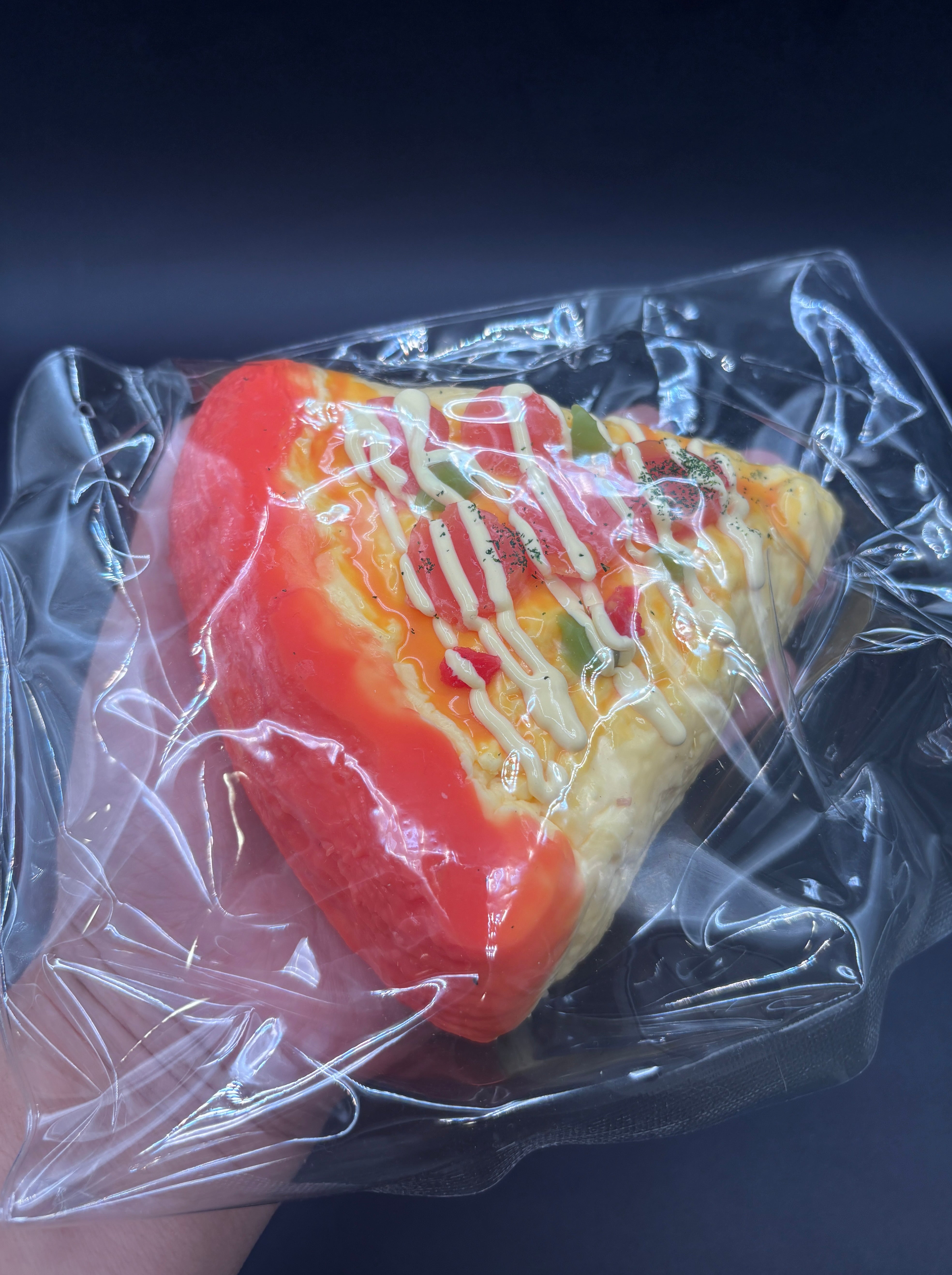 Extra large soft and thick cheese sausage pizza realistic  soft taba squishy