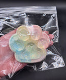 Extra Large glitter soft half clear cat paw