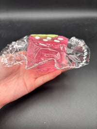 Cute clear pink jelly strawberry taba squishy soft
