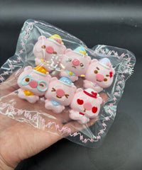 Pack of 6 cute piggies mini taba