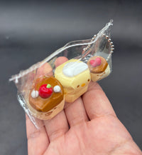 Mini pack of 3 pudding keychain taba squishy