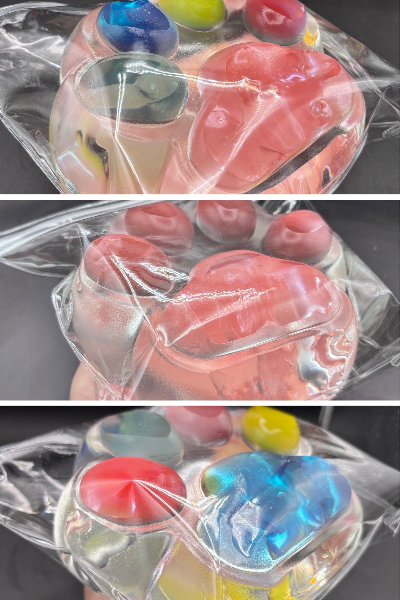 Giant 29oz Clear Cat Paw Taba Squishy (random color pattern, 1PC)