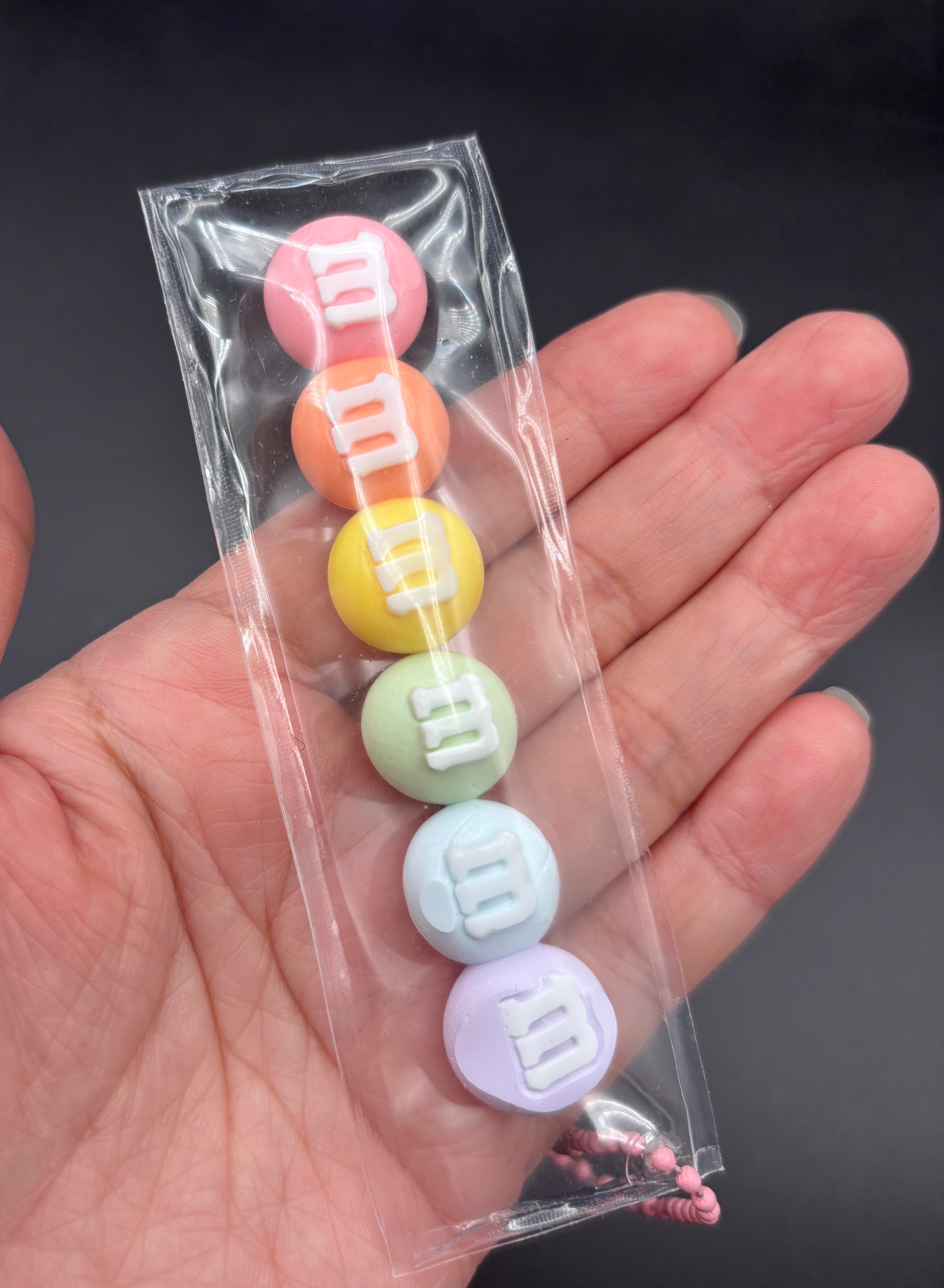 6 mini m&m keychain Taba Squishy Toy
