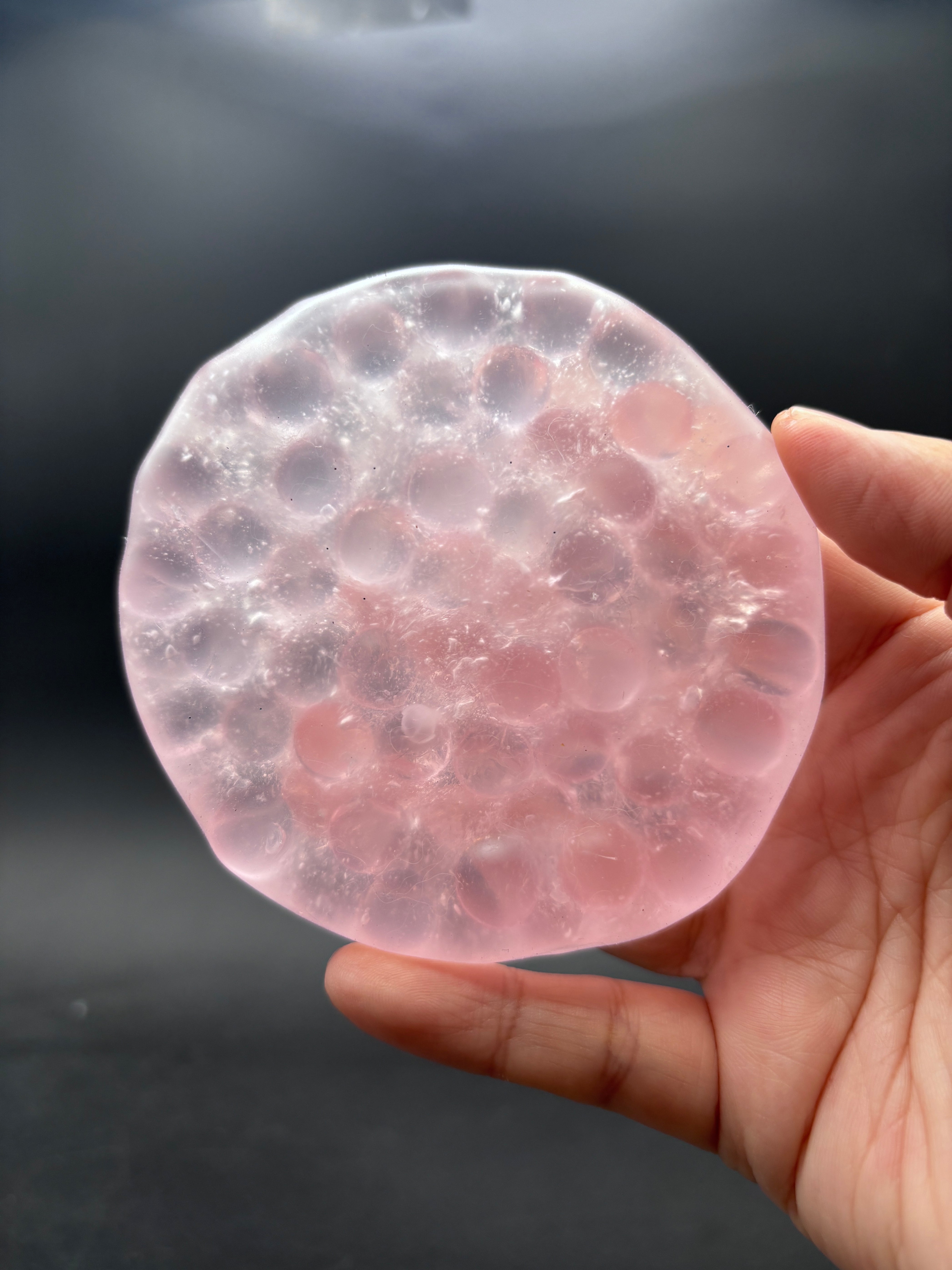Pink marble Vaseline ball (makes sounds & rumbles in your hand!)stressball