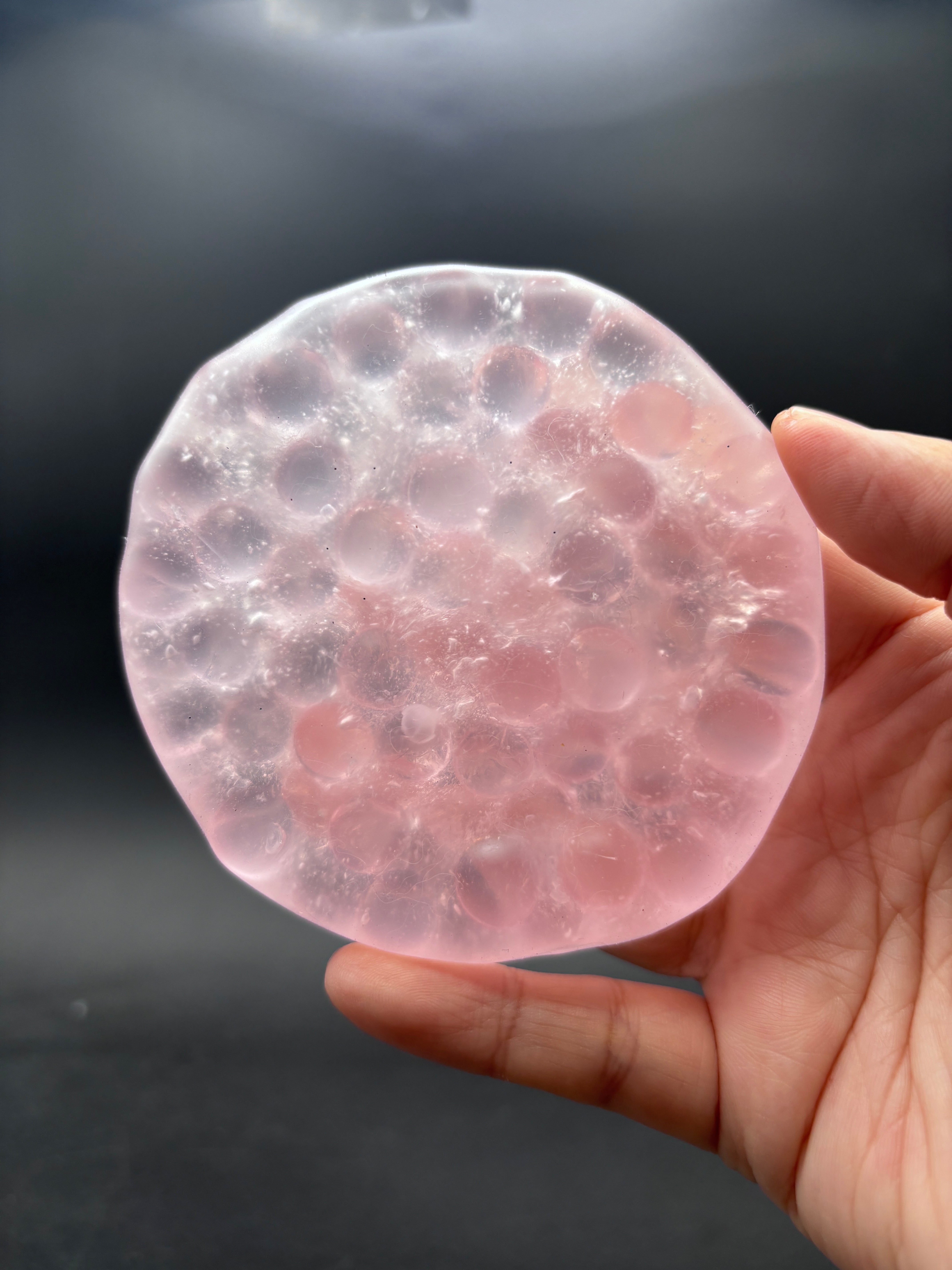 Pink marble Vaseline ball (makes sounds & rumbles in your hand!)stressball