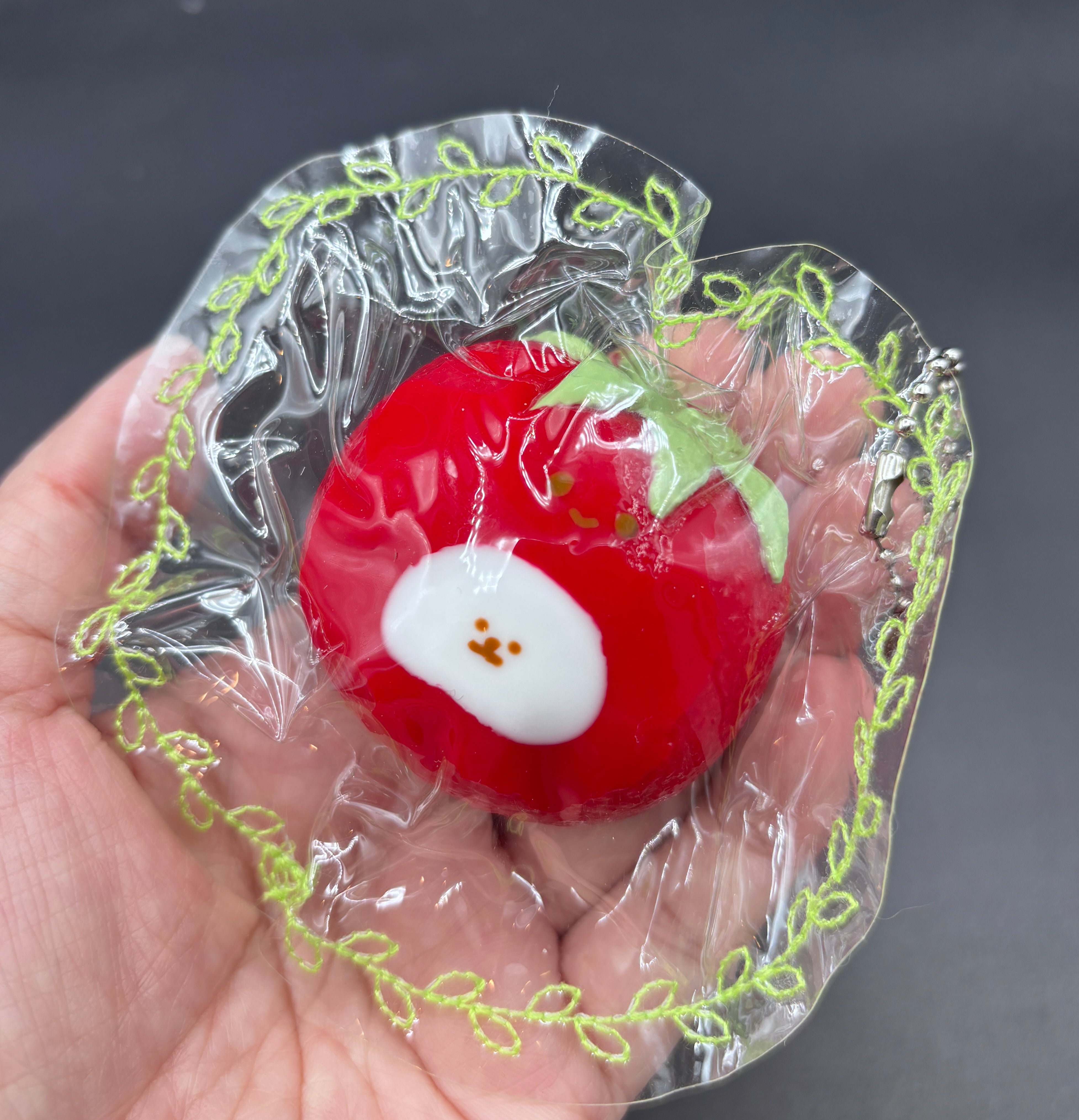 Tomato bear cute mini Taba keychain  taba squishy