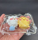 Pack of 2 mini chiikawa momonga and Kuri-Manjū cute soft taba squishy
