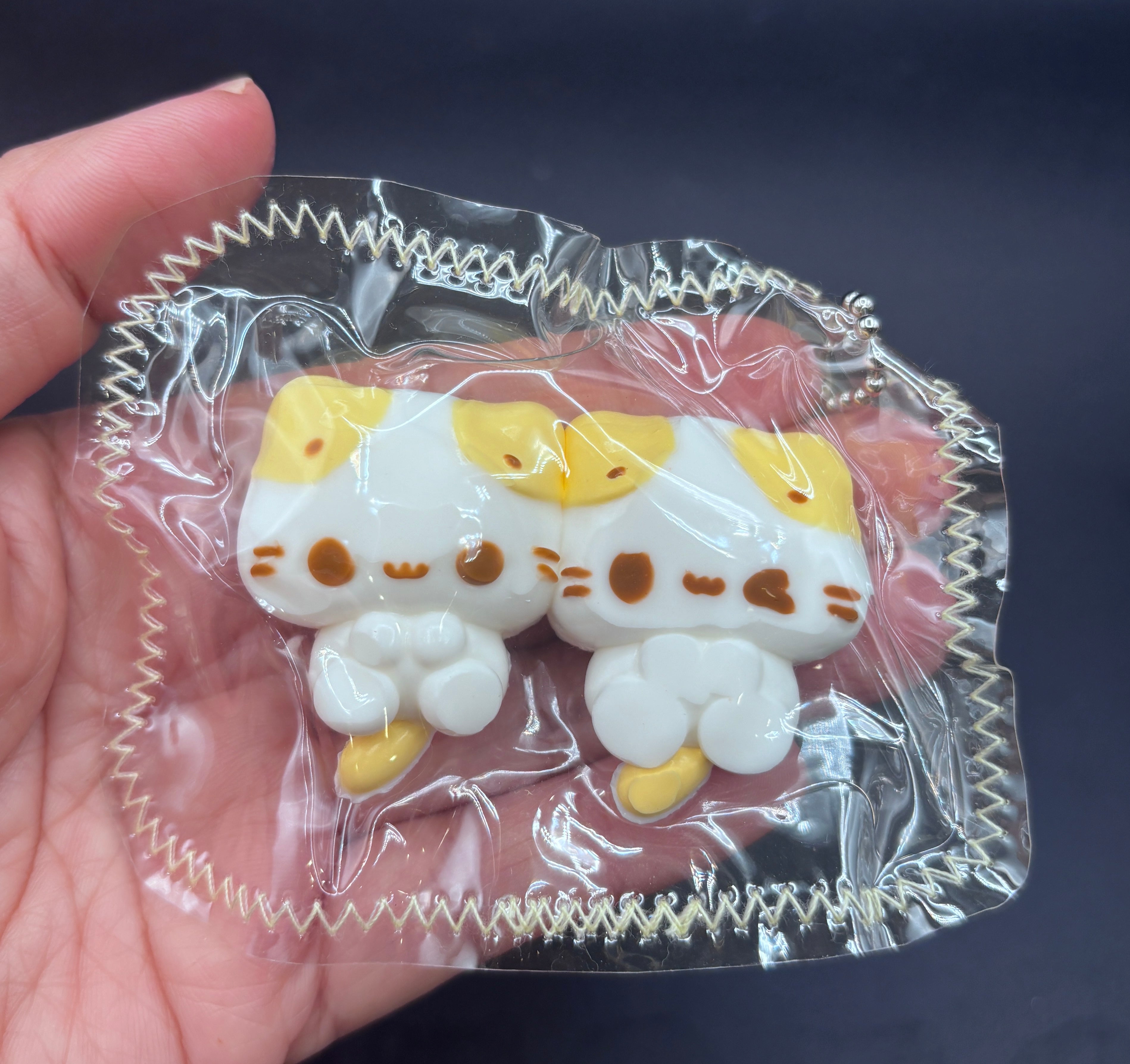Pack of 2 mini keychain kitty twins Taba squishy toy
