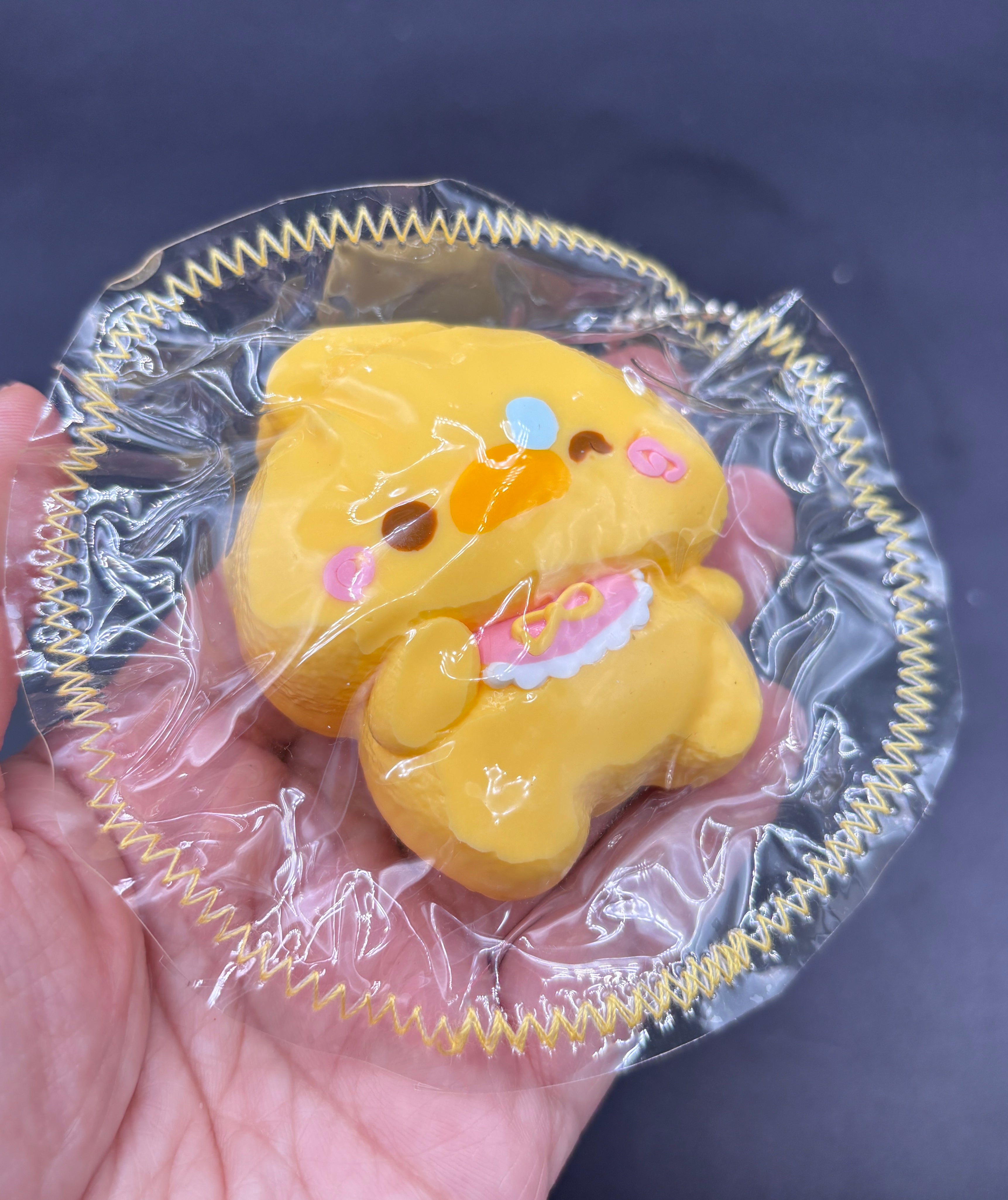 Mini keychain cute pudding duck soft taba squishy