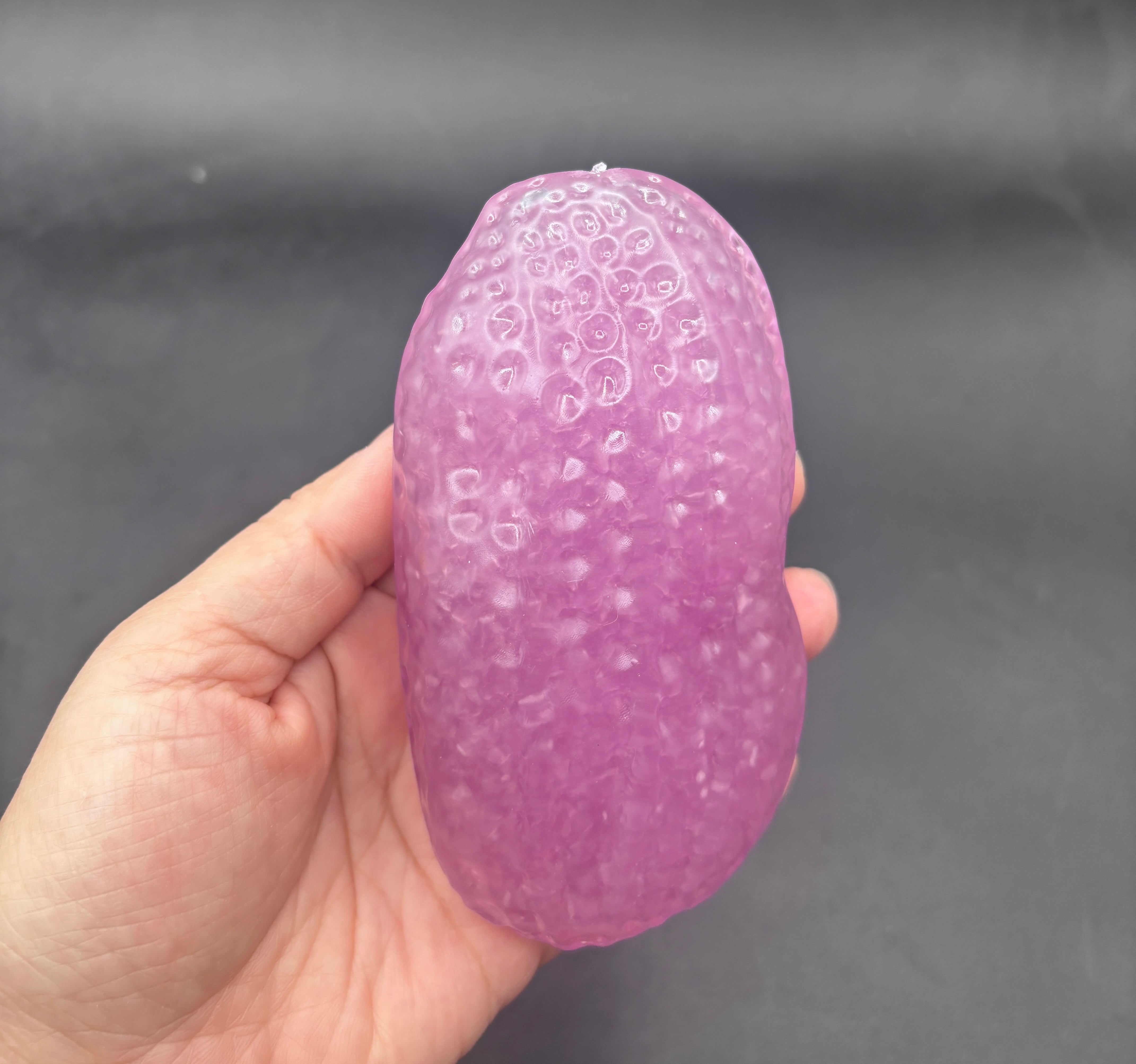 Slushy crystal peanut moldable stressball