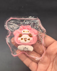 Cute mini bubu x food+sanrio keychain taba (choose)