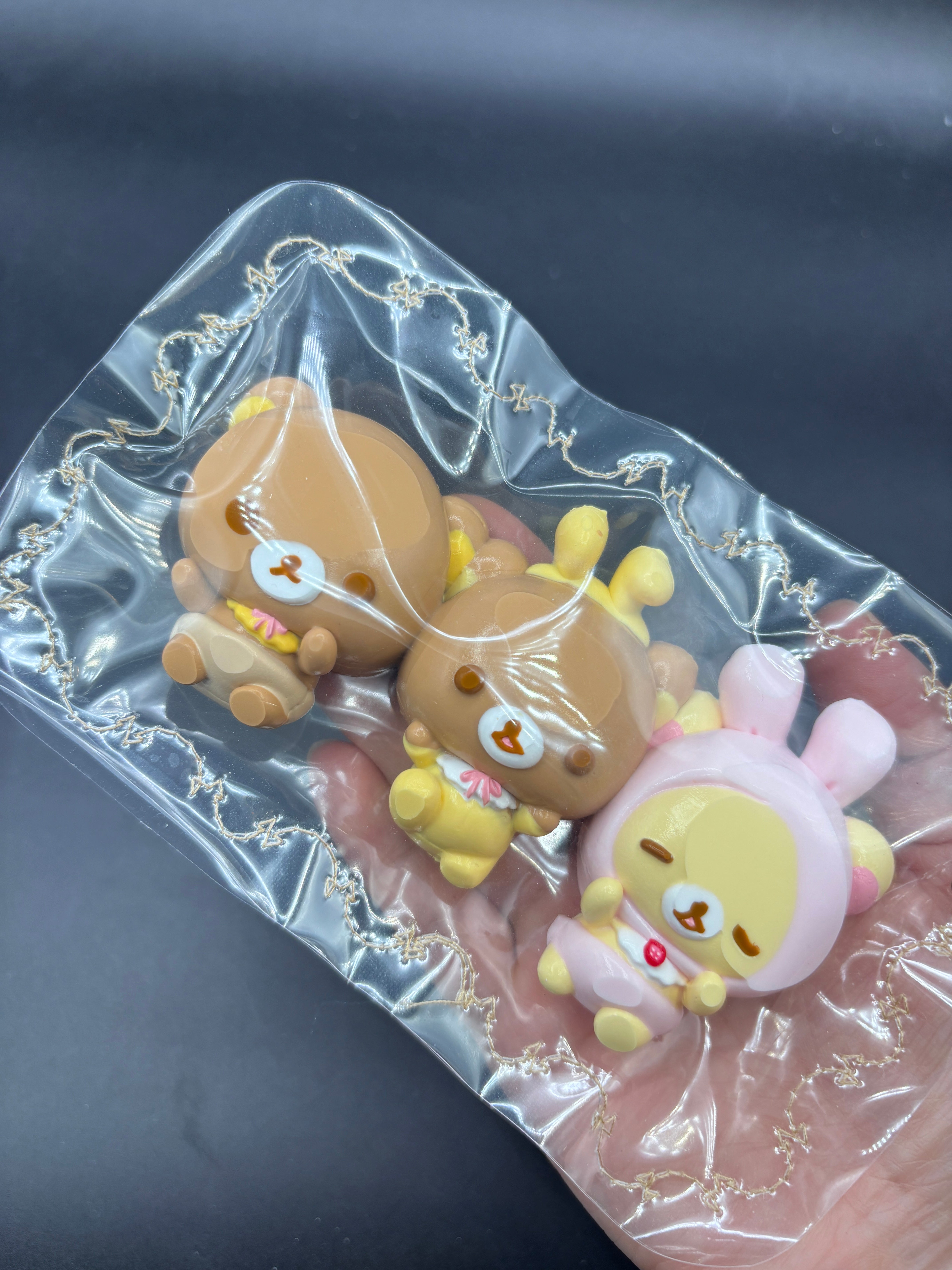 Pack of 3 rilakkuma in costumes cute  taba squishy