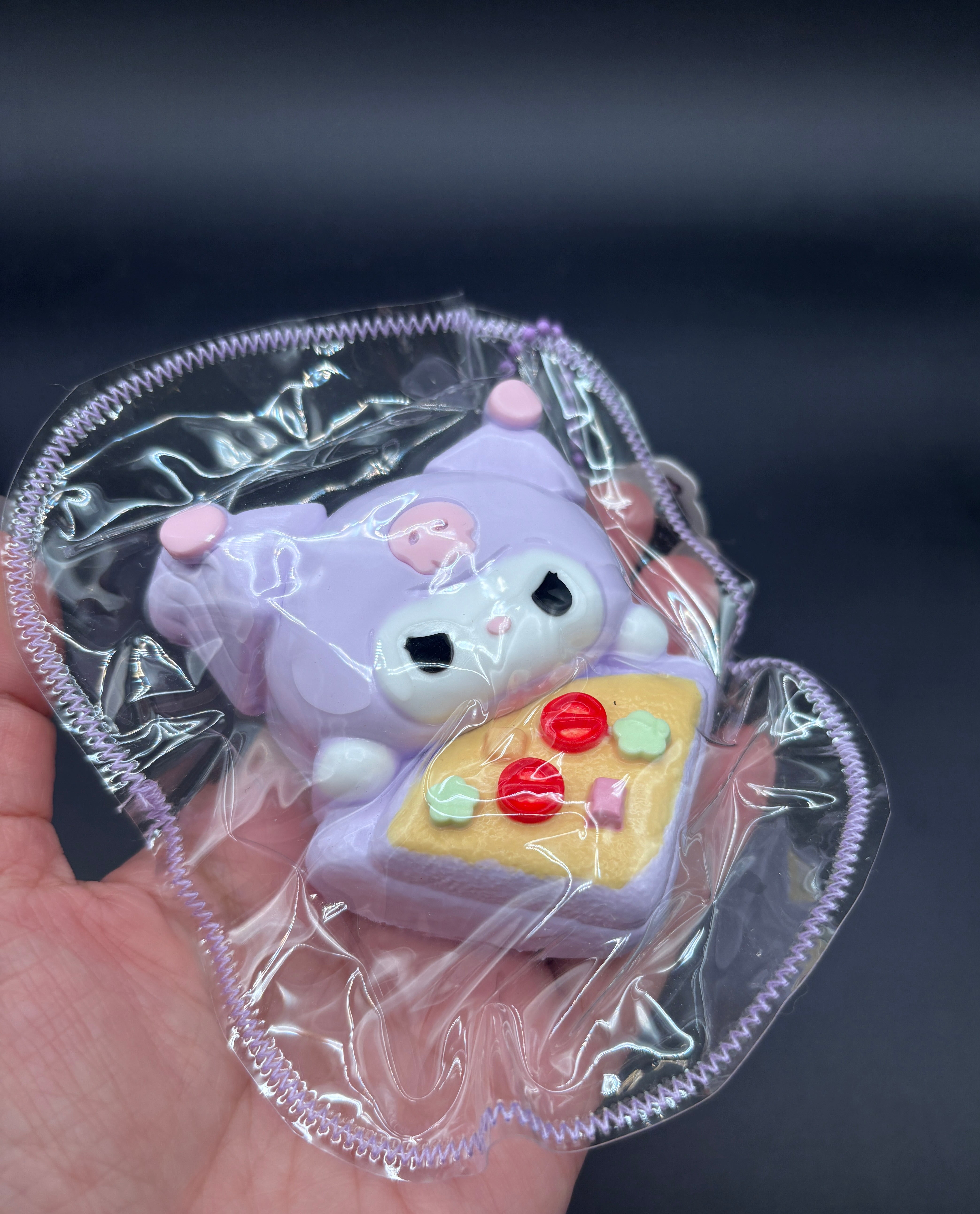 Kuromi side of plizza small detailed cute taba squishy