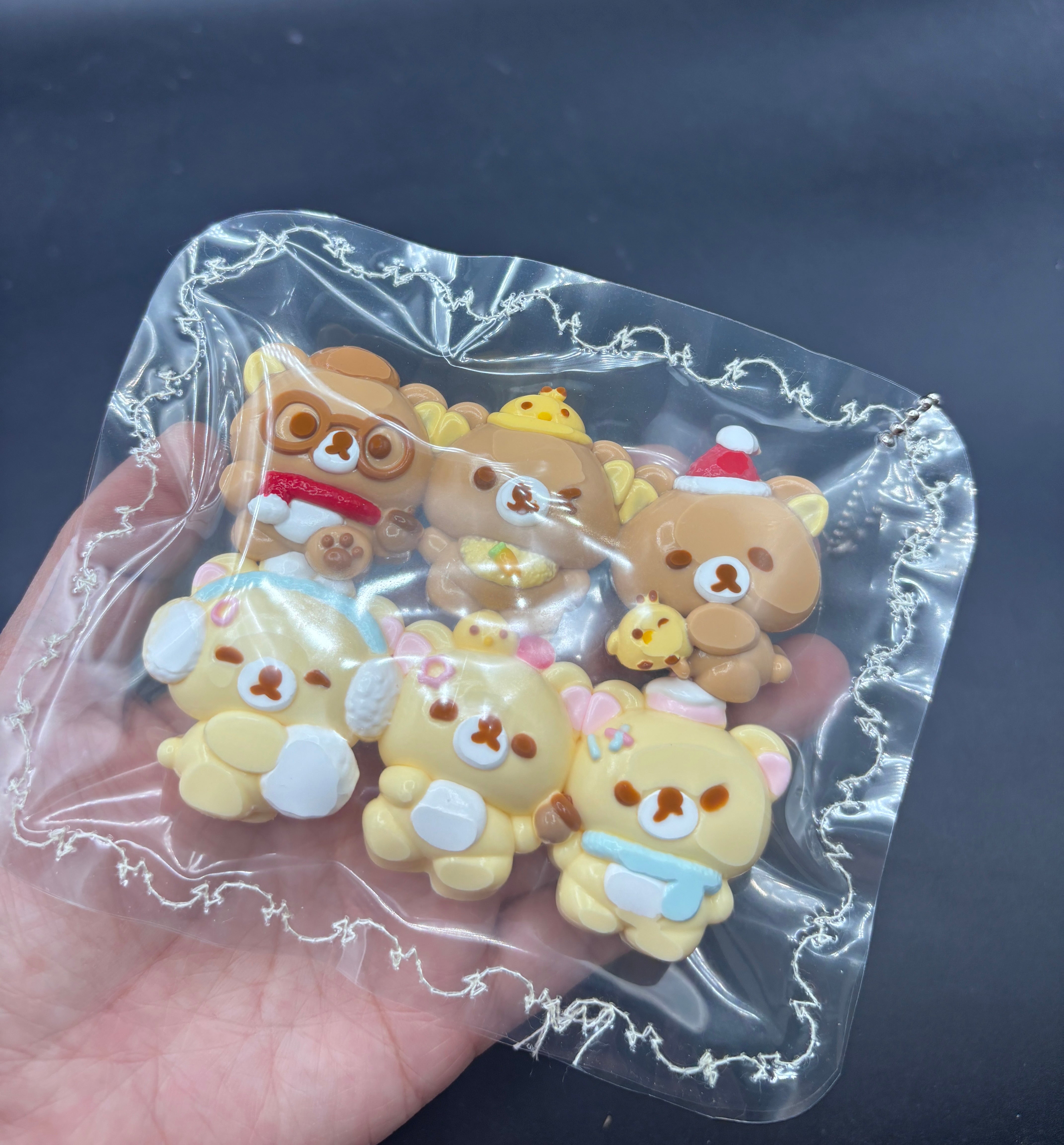 Pack of 6 mini Rilakkuma emoticons cute