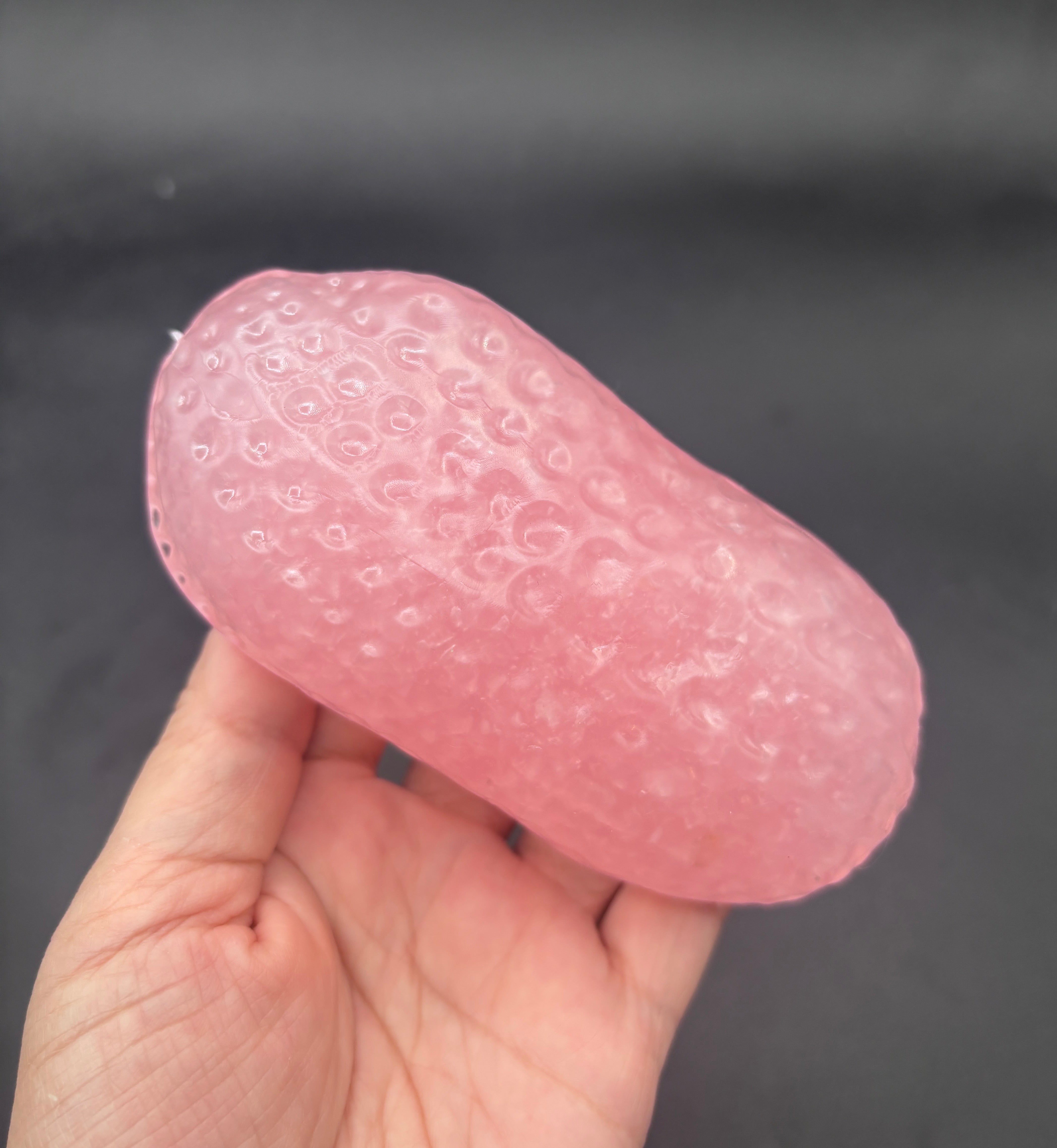 Slushy crystal peanut moldable stressball
