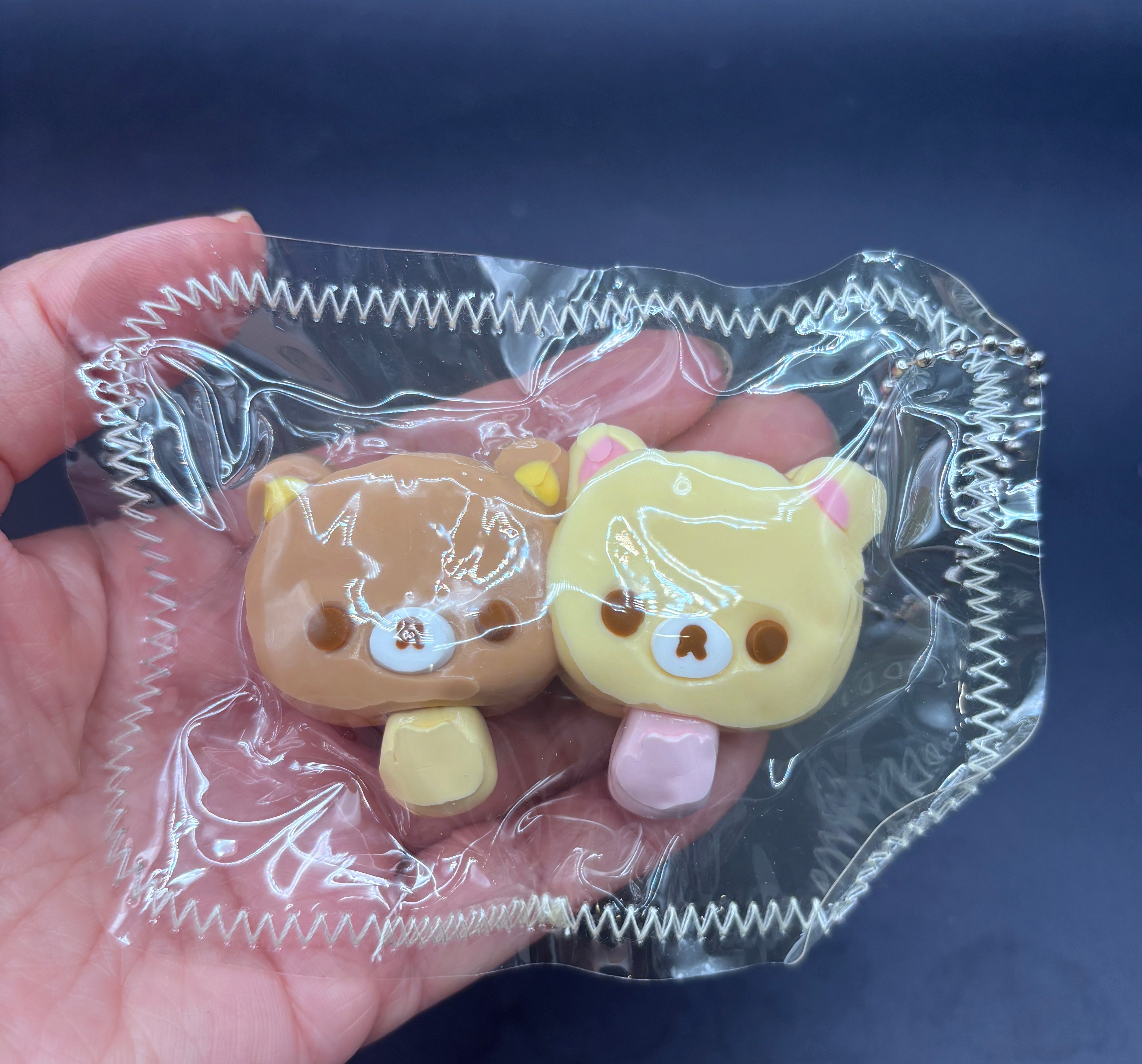 Pack of 2 mini keychain bear popsicle twins Taba squishy toy