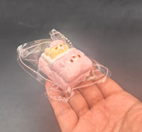 Cute mini Korilakkuma bed keychain taba squishy