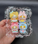 Pack of 4 cute marshmellow cat hoodies mini taba