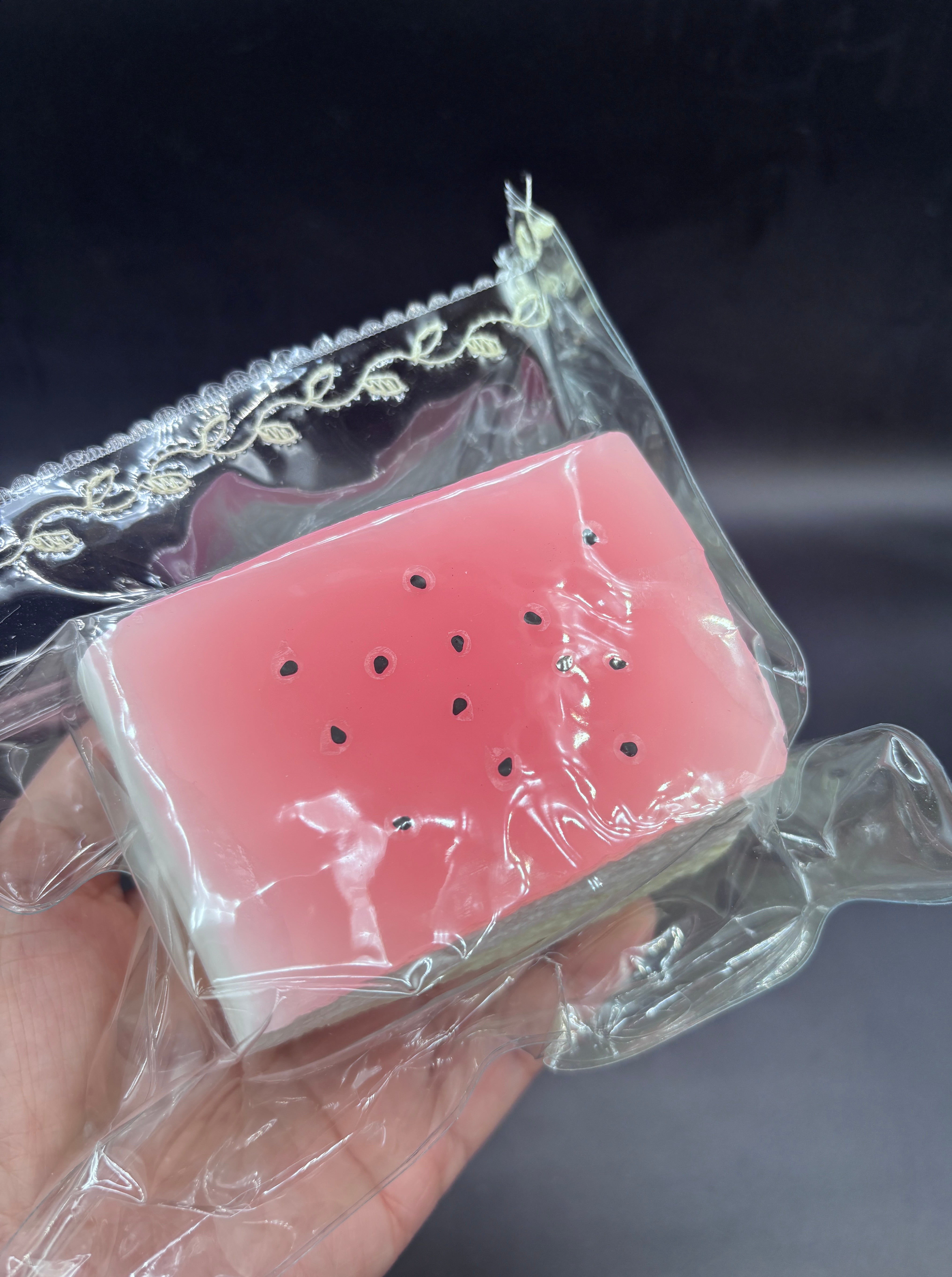 Frozen butter  Large watermelon sponge cake glazed  taba squishy