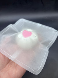 New bag!! Cream textured heart bun in a laminated sparkle paper bag crunchy