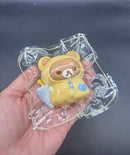 Super cute Rilakkuma and korilakkuma raincoat frog taba squishy