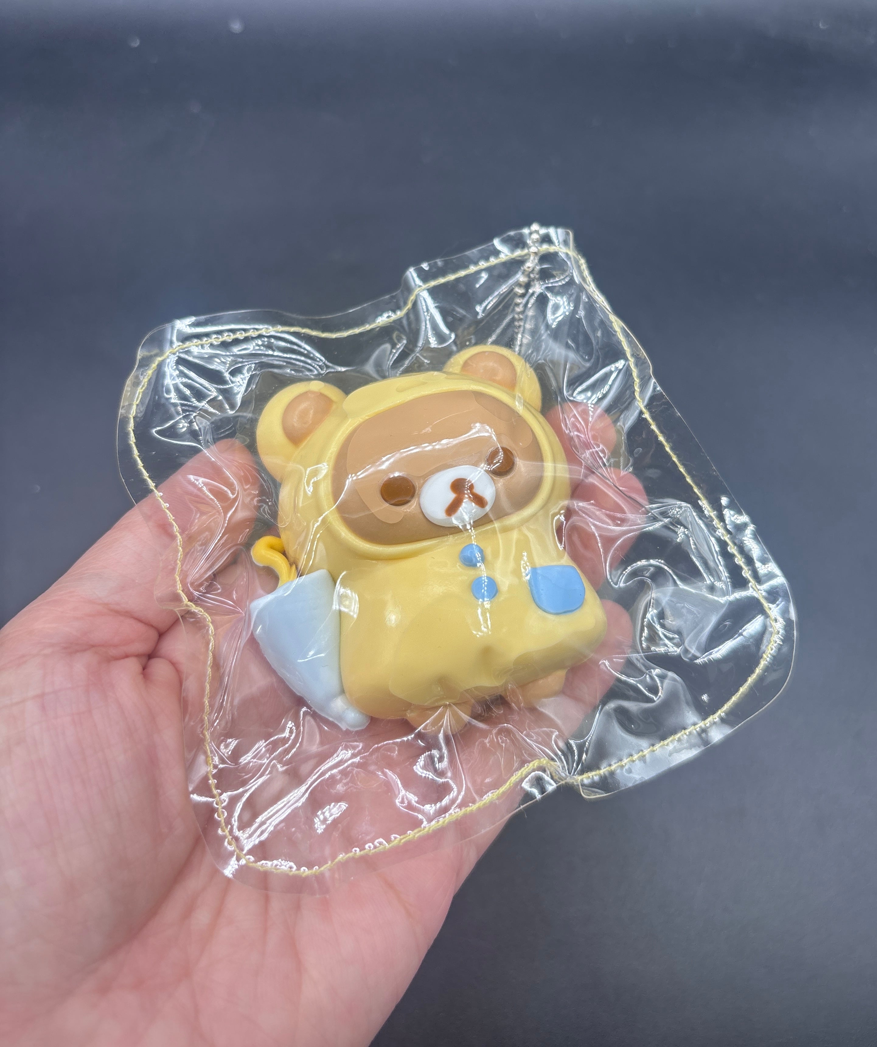 Super cute Rilakkuma and korilakkuma raincoat frog taba squishy