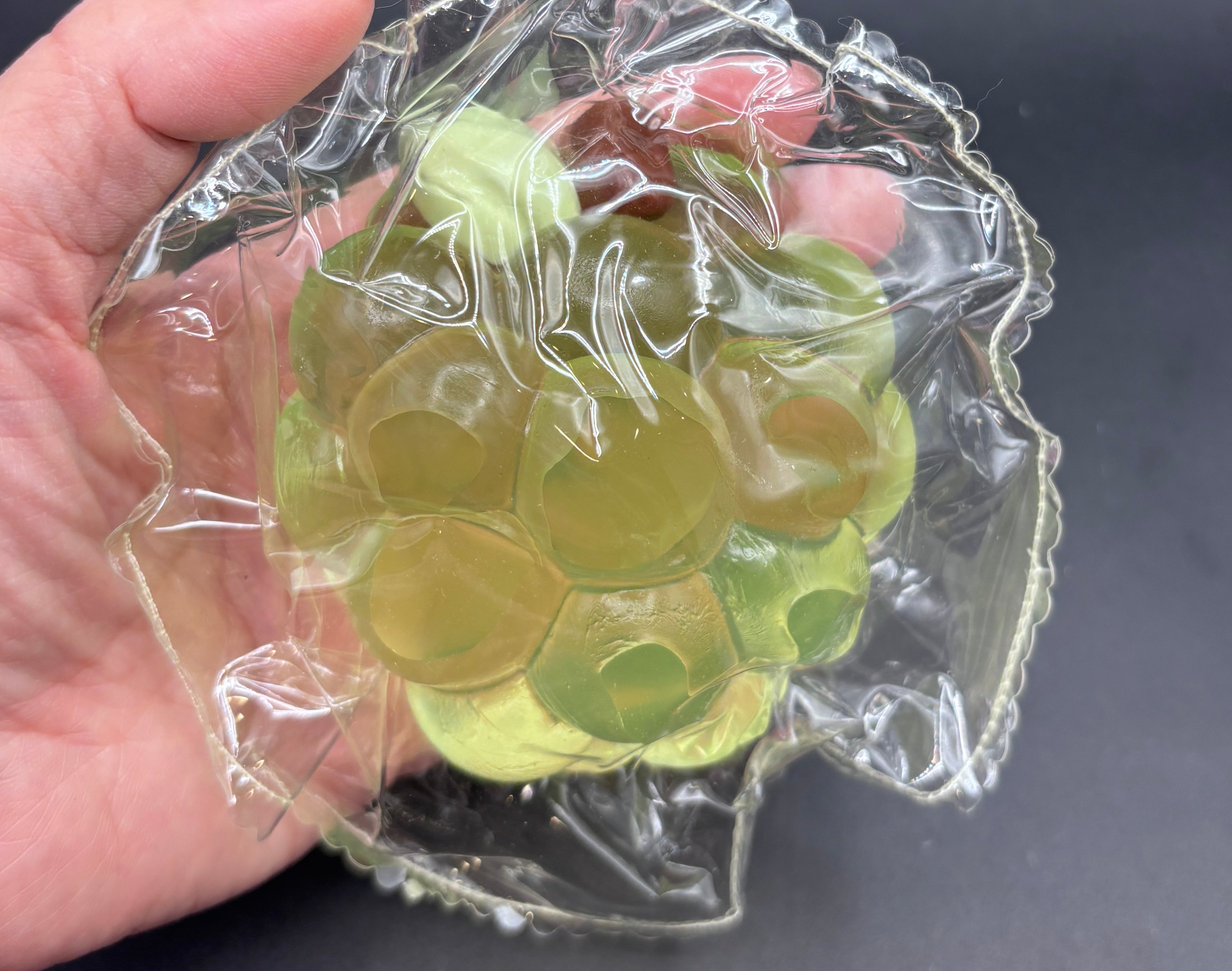 Clear cream/regular textured green grapes soft taba squishy