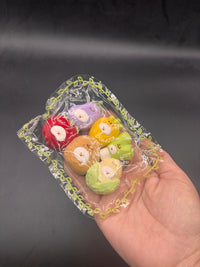 Cute pack of 6 mini vegetable Jokebear taba squishy