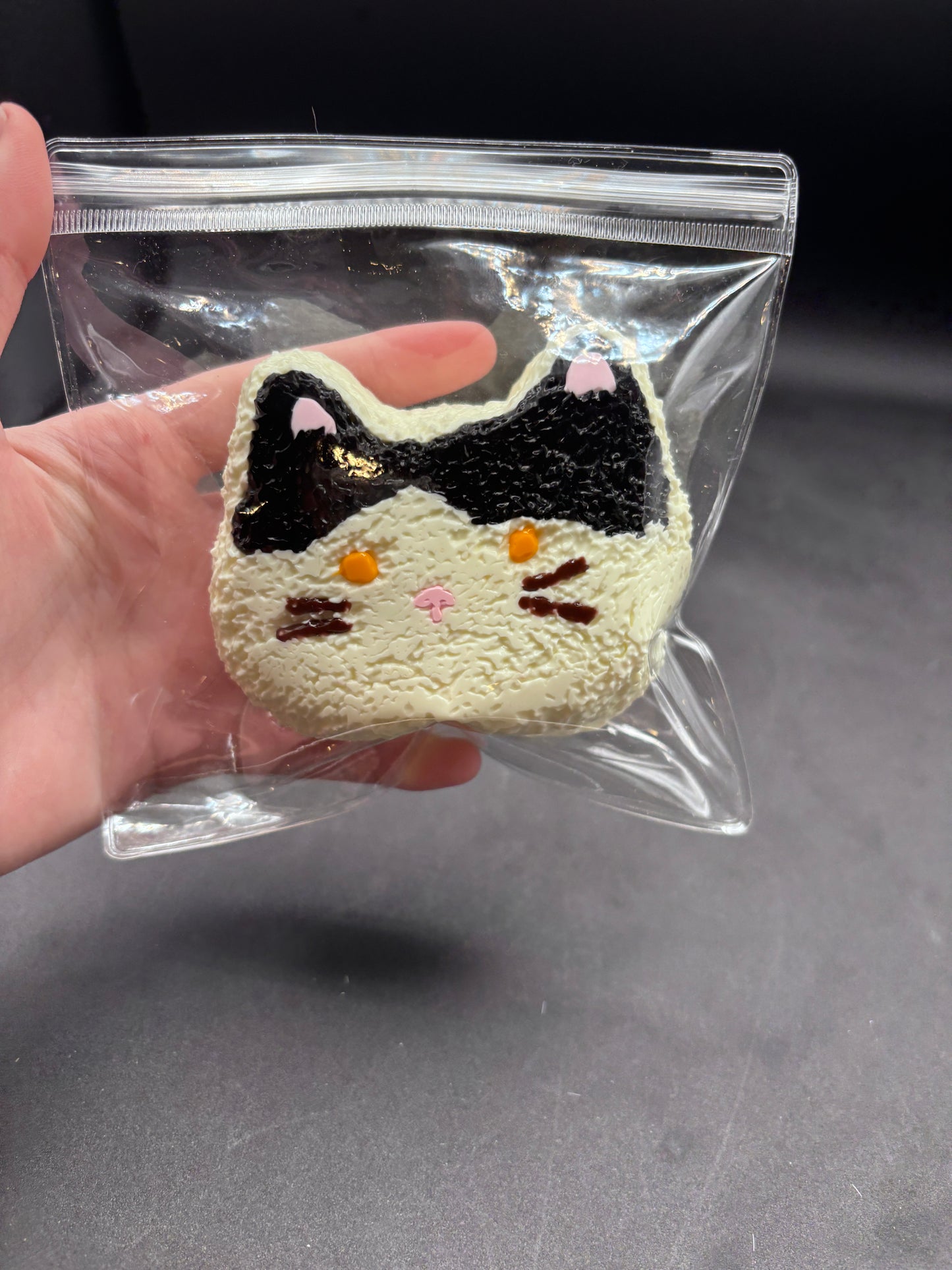 NEW!! Handrawn super soft tuxedo cat rice ball large