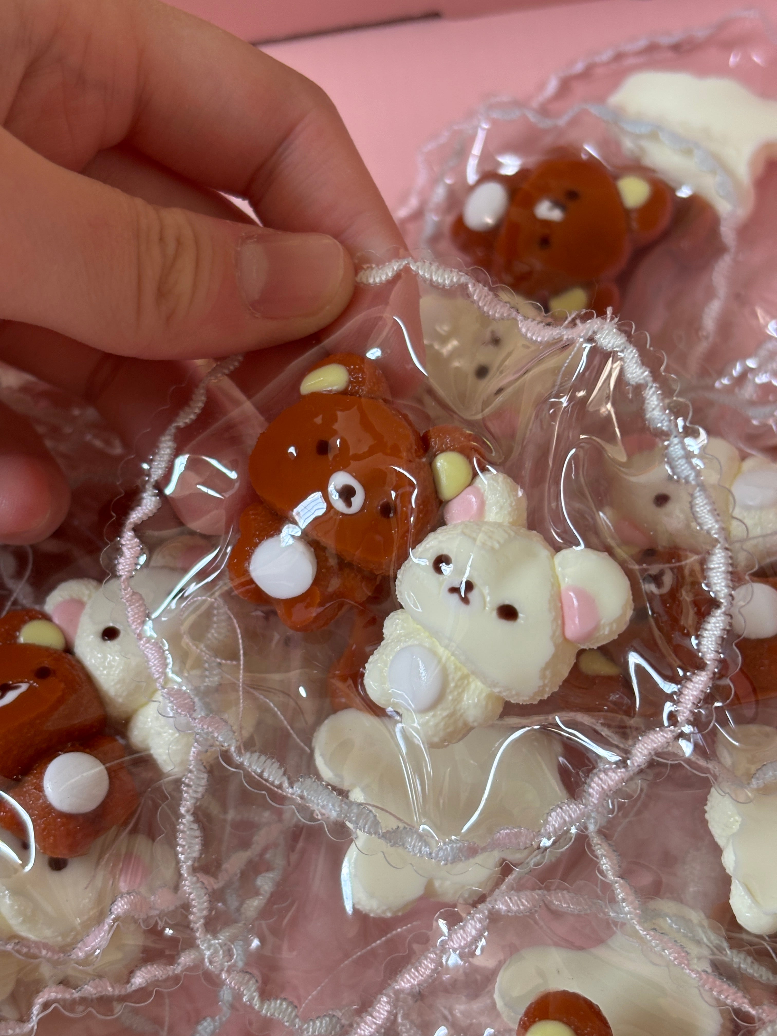 Cute pack of 2 Rilakkuma and Korilakkuma mini keychain