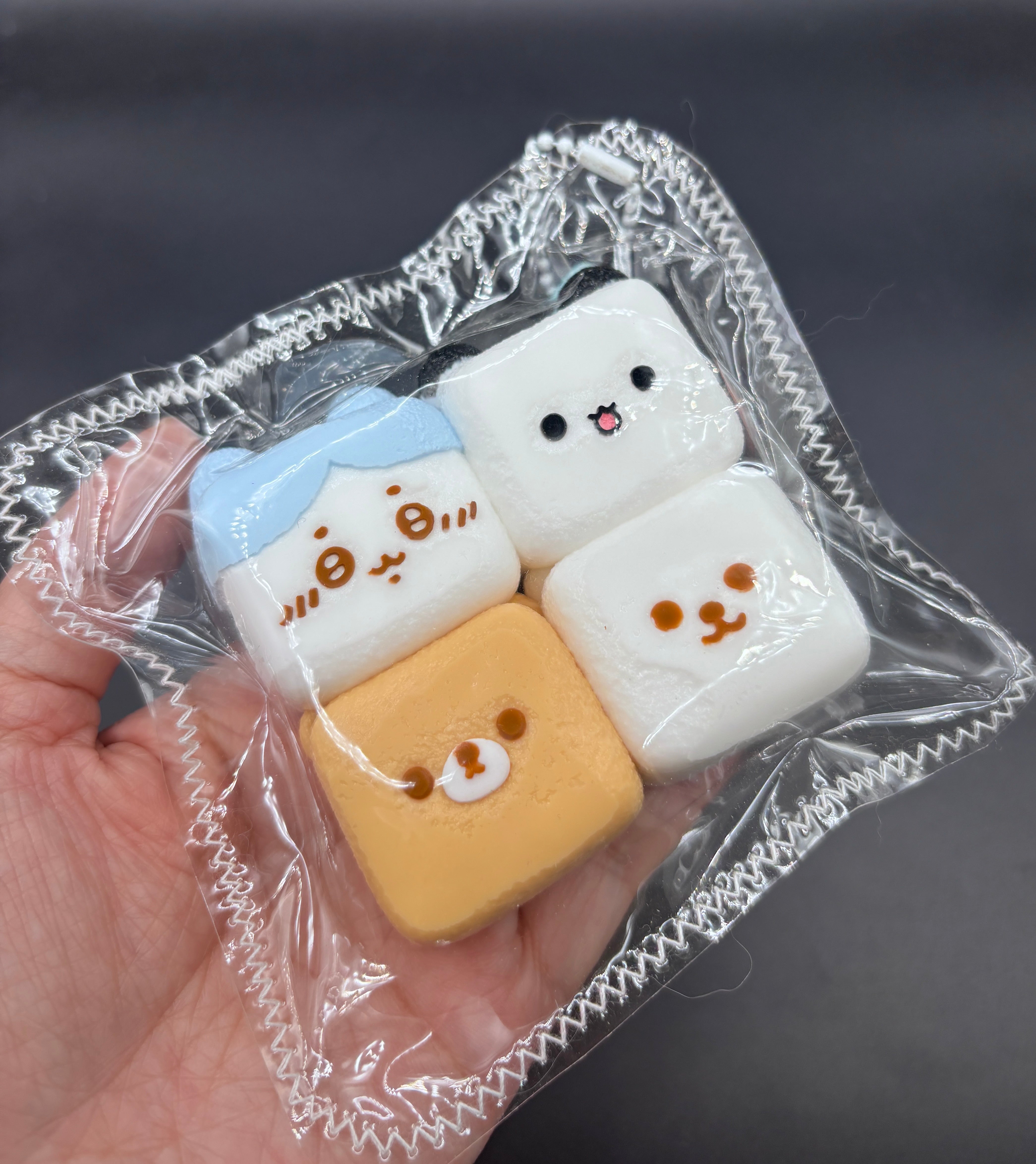 Pack of 4 marshmellow taba cartoons  taba squishy