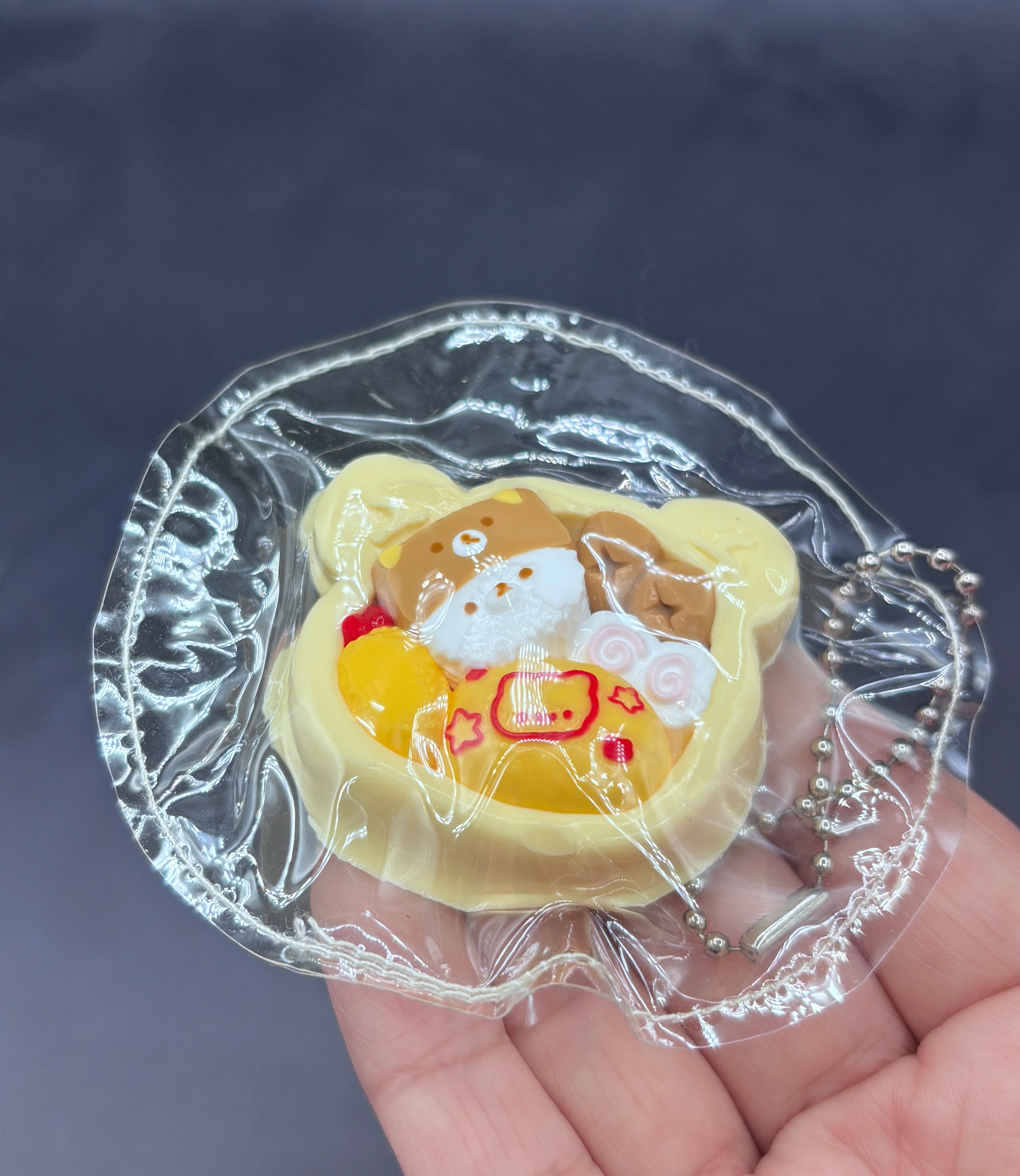 Cute mini keychain bear bento box cute soft  taba squishy