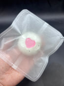 New bag!! Cream textured heart bun in a laminated sparkle paper bag crunchy