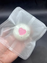 New bag!! Cream textured heart bun in a laminated sparkle paper bag crunchy