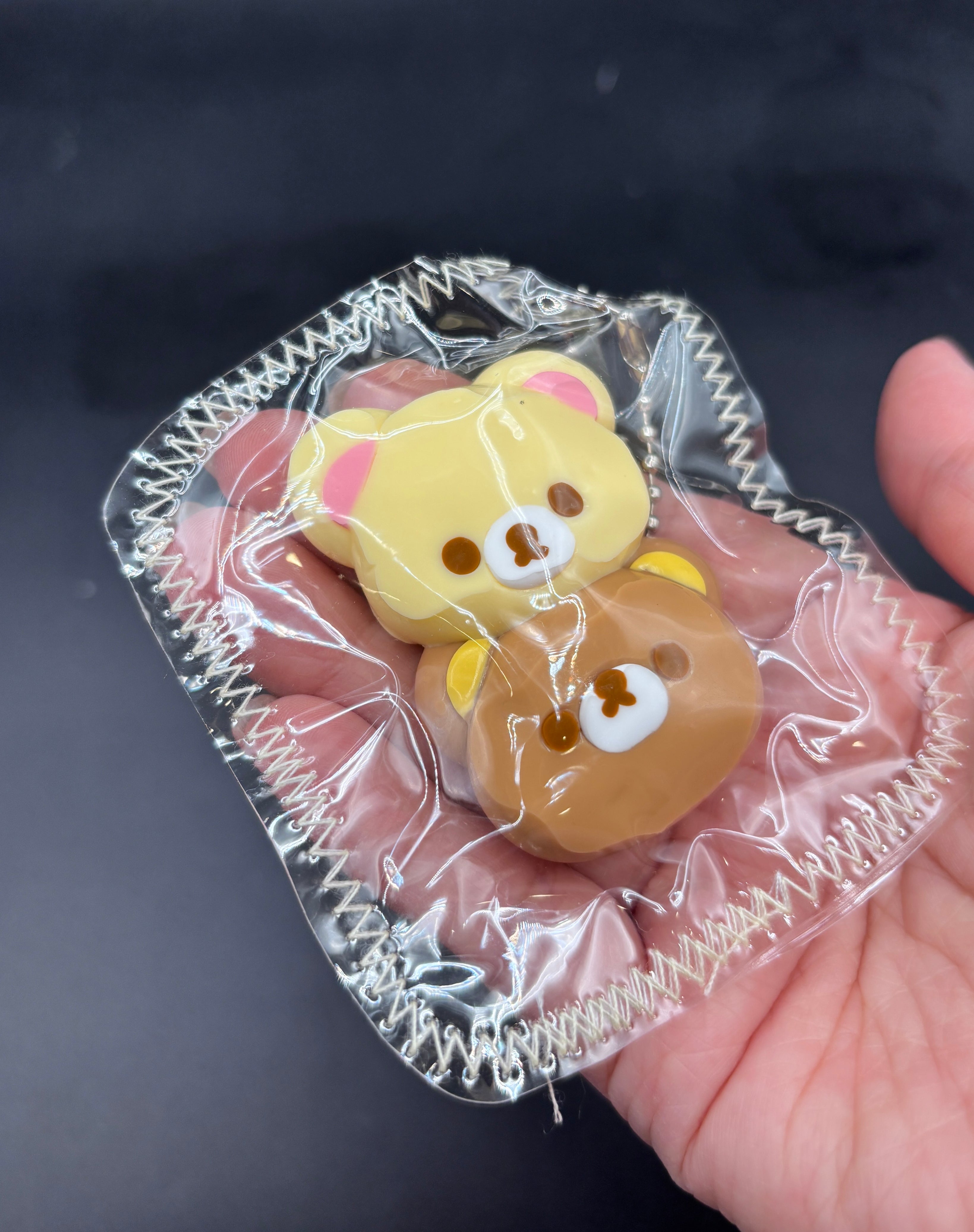 Mini pack of 2 Rilakkuma and Korilakkuma keychain  taba squishy toy