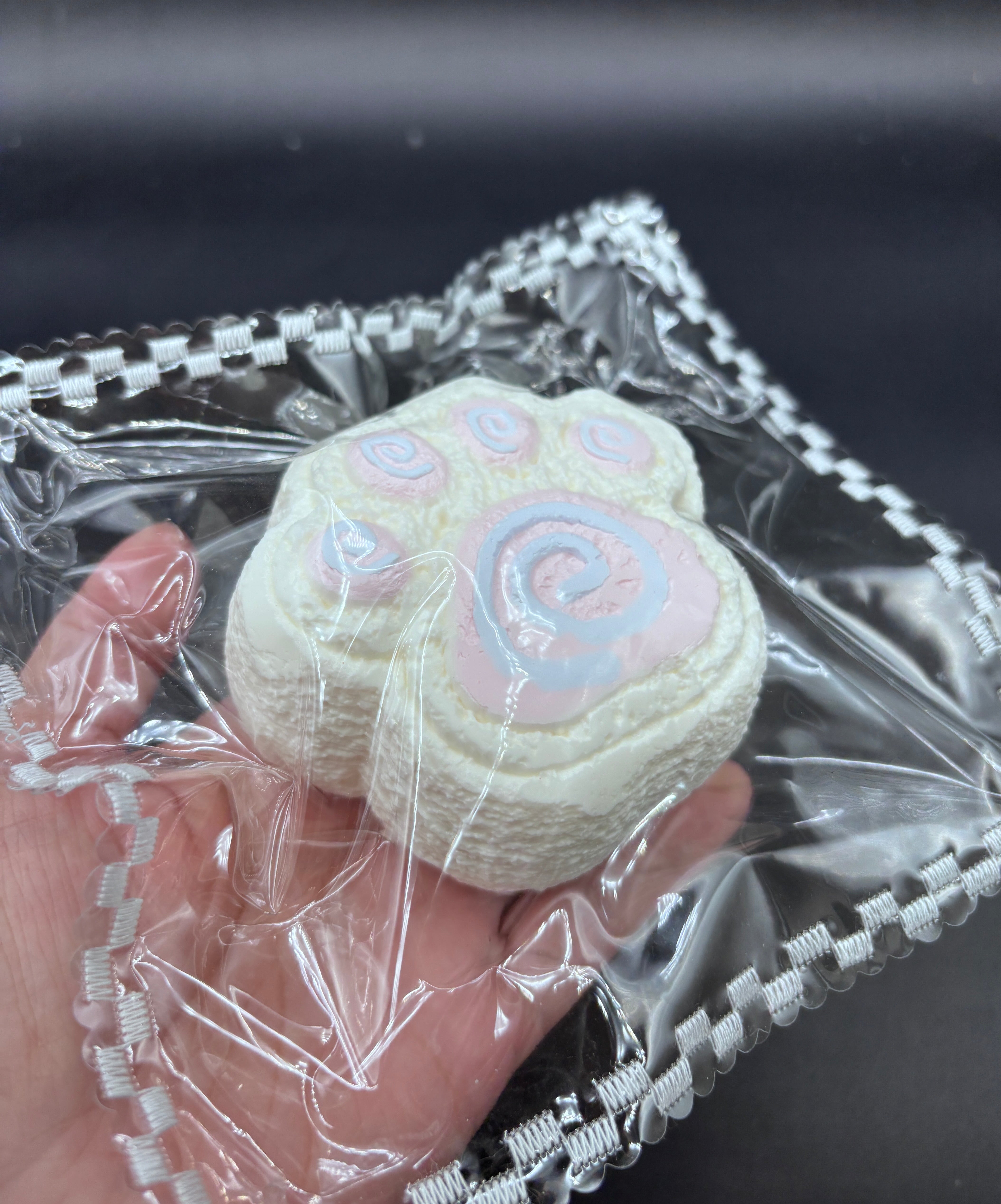 New frozen butter texured fluffy cream cake cat paw  taba squishy