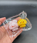 Chicken and bunny twins cute mini taba keychain