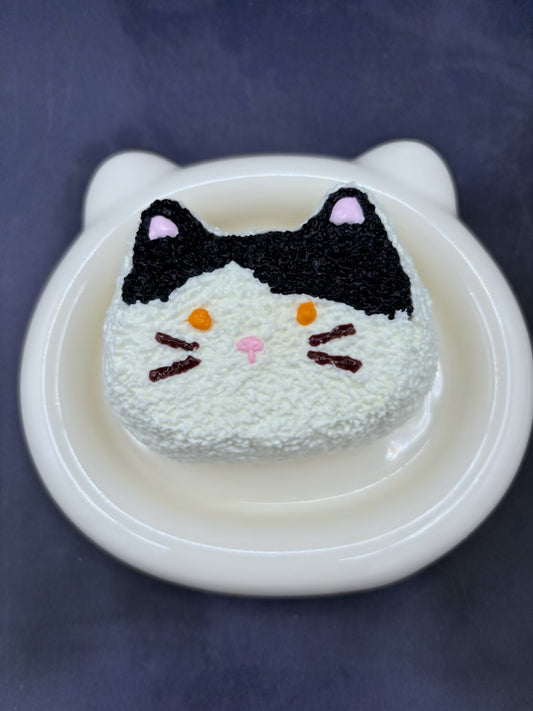 NEW!! Handrawn super soft tuxedo cat rice ball large