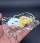 Pack of 2 mini keychain pudding bear and hamster twins Taba squishy toy