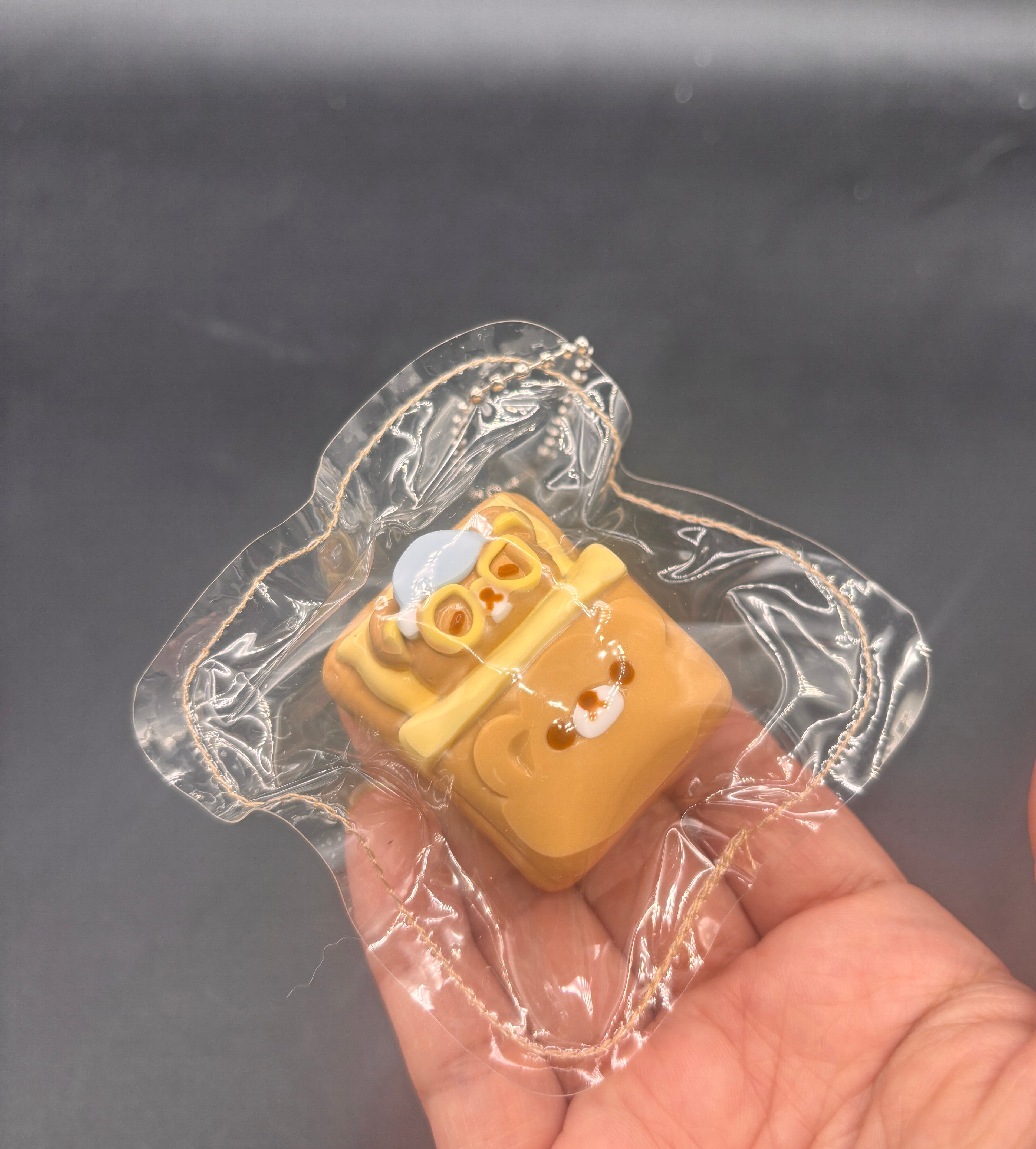 Cute mini rilakkuma bed keychain taba squishy