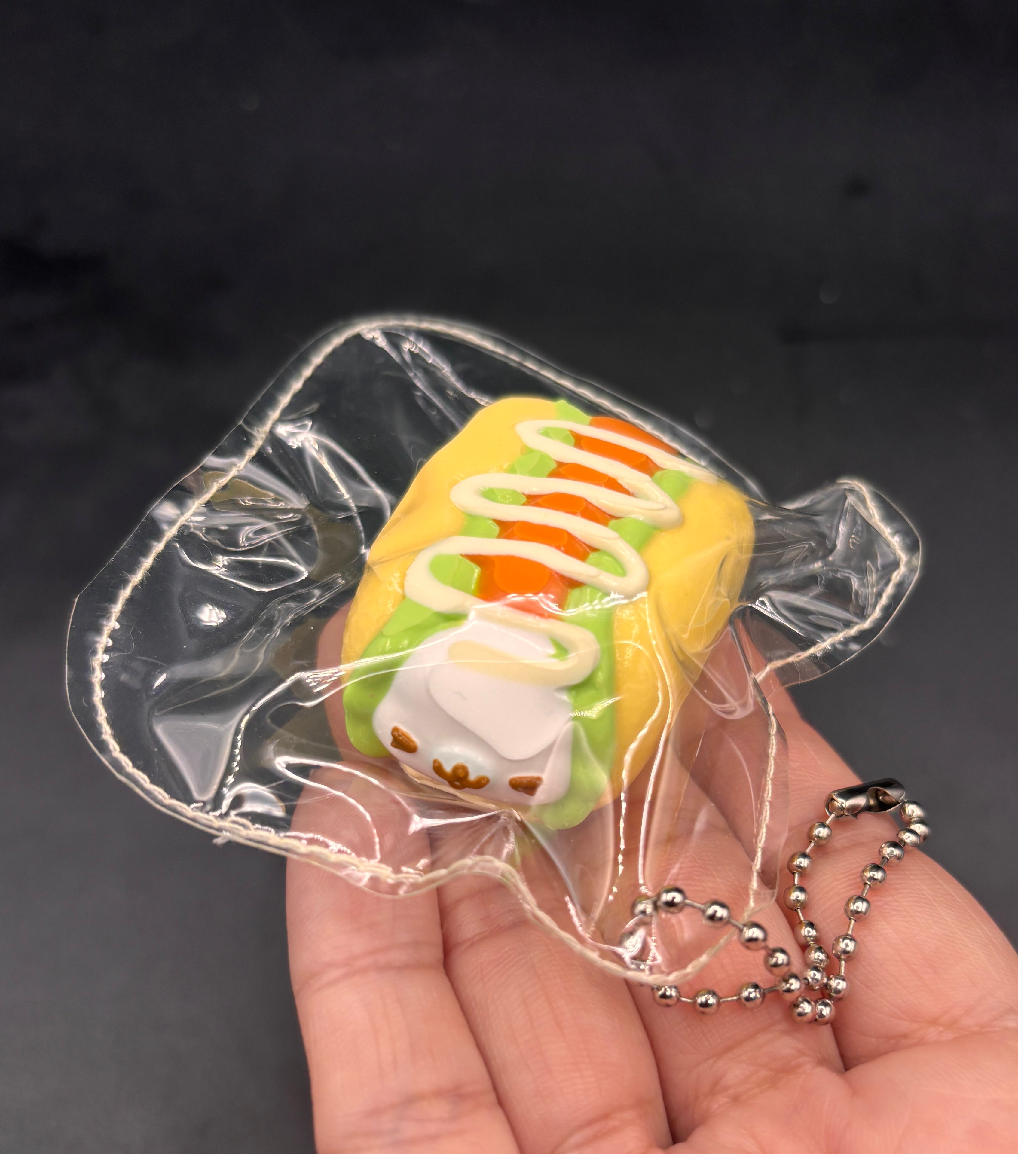Cute mini keychain puppy hotdog