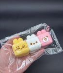 Pack of 3 cute bunny marshmellow trio soft Taba Squishy Toy