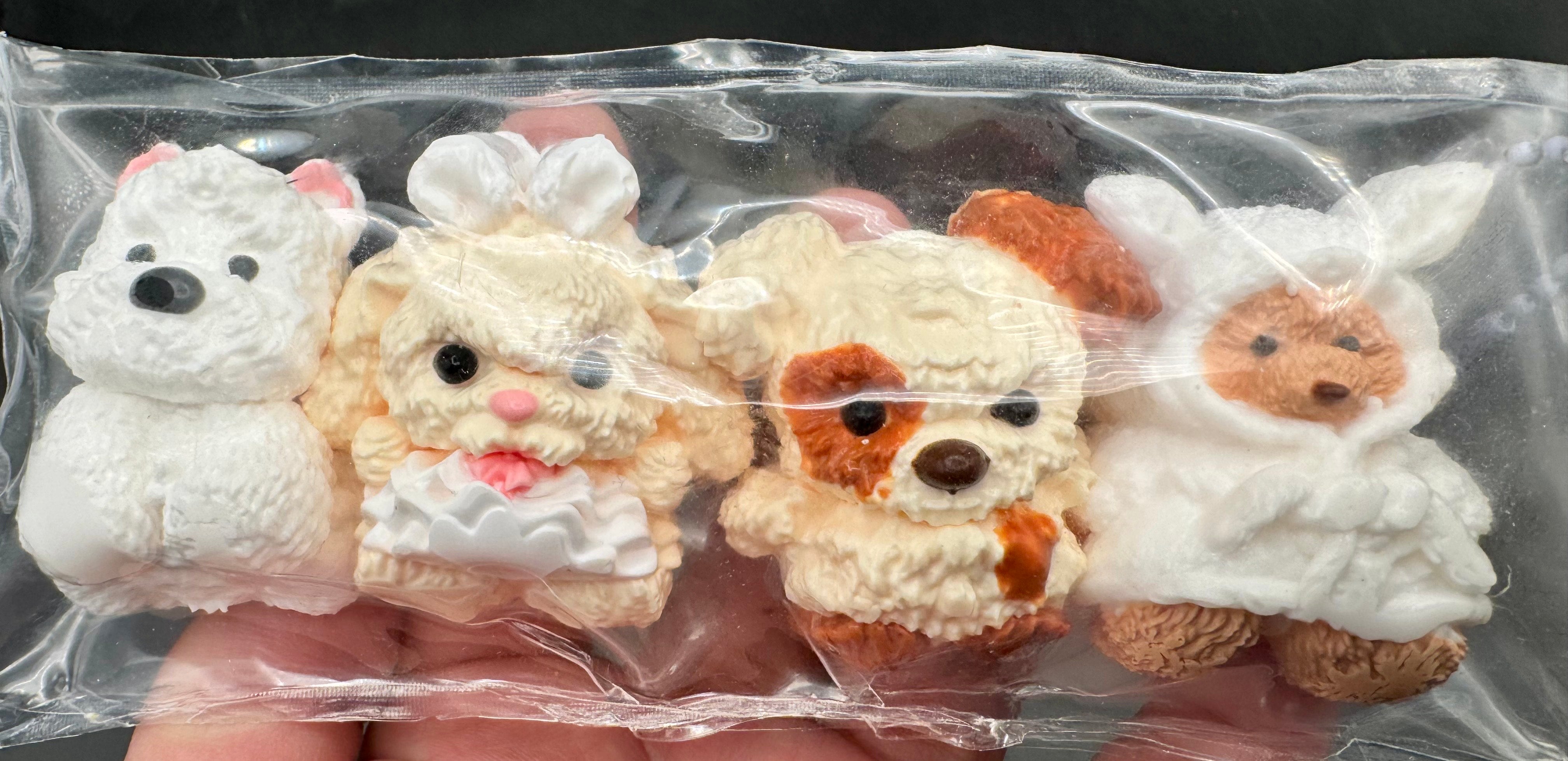 Four cute puppy taba squishy toy
