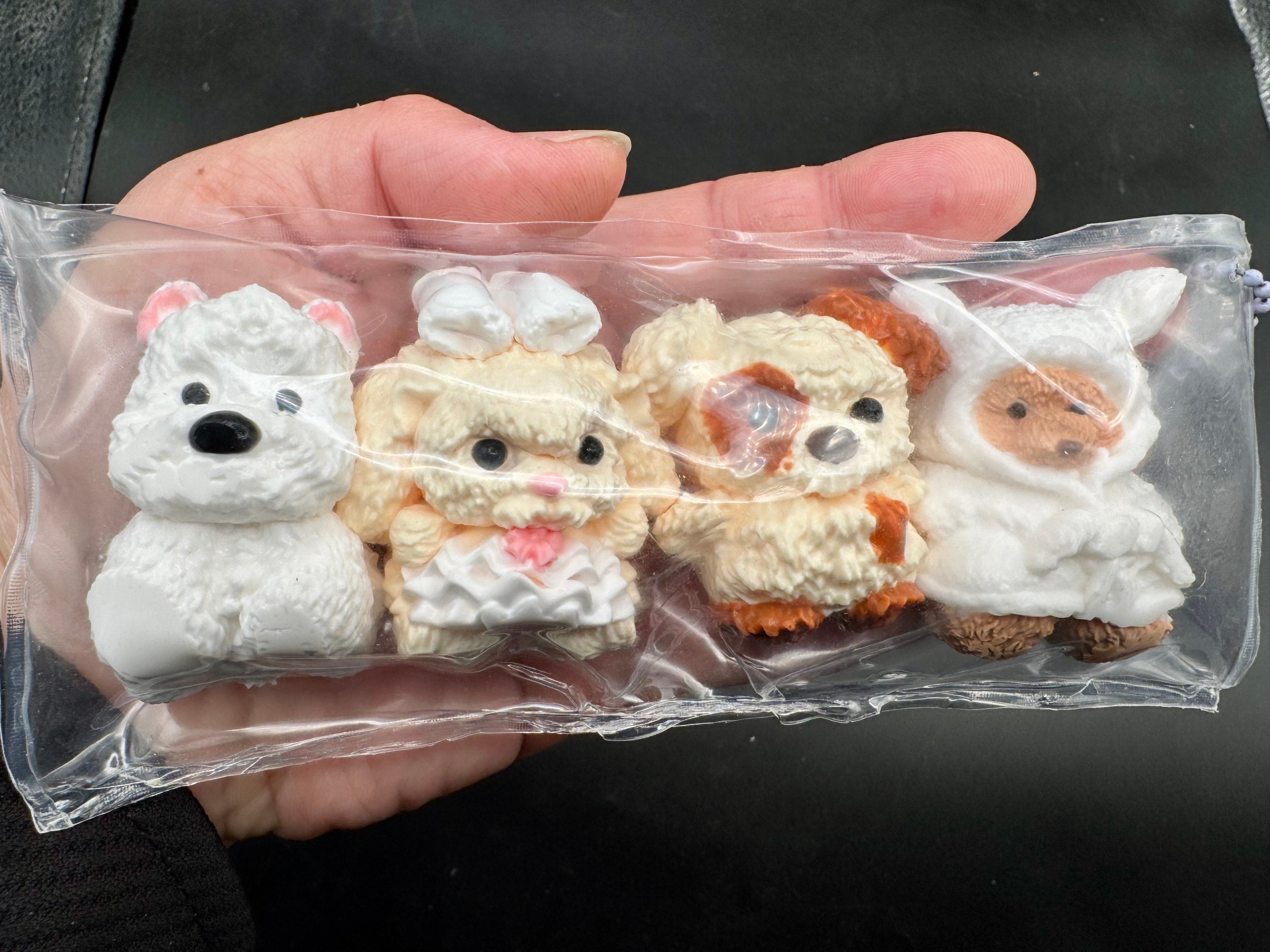 Four cute puppy taba squishy toy