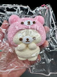 Pink Hoodie bear Taba Squishy Toy